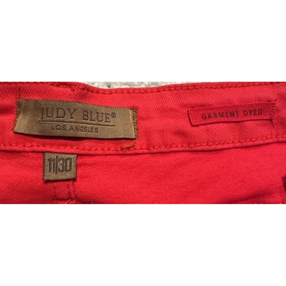 Judy Blue Red Garment Dyed Denim Jeans High Waist Womens Sz 11  / 30 - Picture 3 of 6